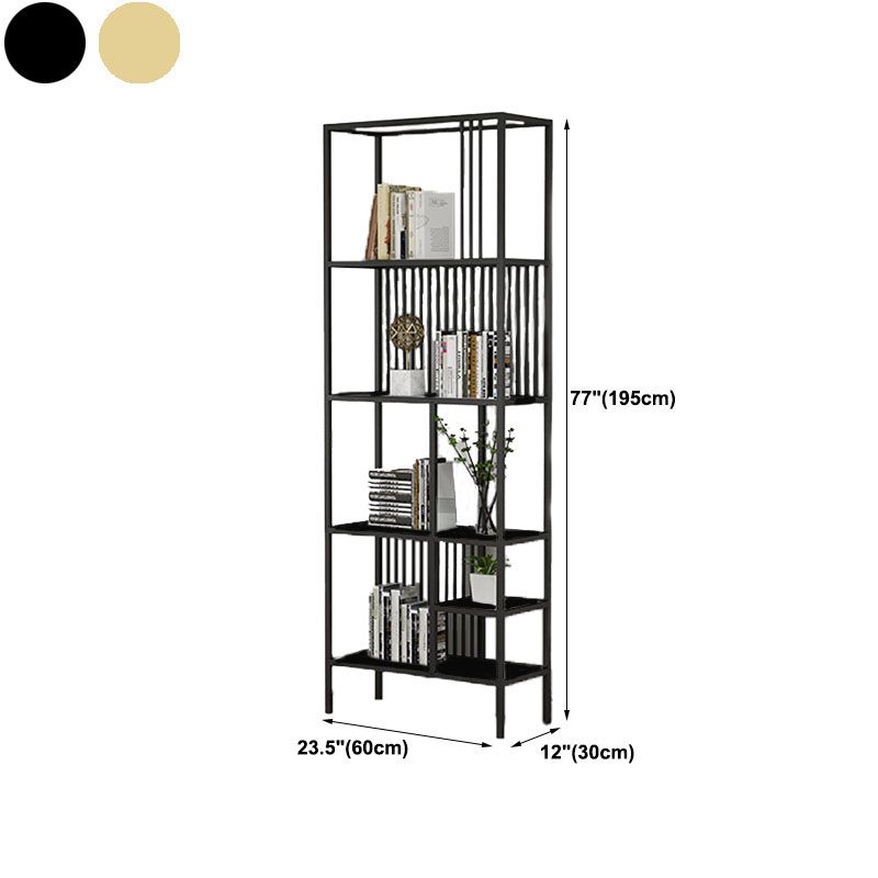 Contemporary Shelf Bookcase Metal Open Book Shelf with Shelves