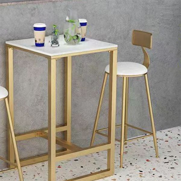 Glam Pub Table Set 1/3/5 Pieces Faux Marble Bar Table with Stools Clearhalo 'Bar Furniture' 'furn' 'furn_home_bar_bar_sets' 'Furniture' 'Home Bars & Bar Sets' 'home_bar_bar_sets' 'Kitchen & Dining Furniture' 1200x1200_f2a4d9a1-f9ea-4c6a-b03c-7ef2b9111b47