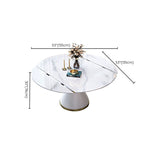 Metal Pedestal Dining Table Extendable Table for Kitchen Dining Room Clearhalo 'Dining Tables & Seating' 'Dining Tables' 'dining_table' 'furn' 'furn_dining_table' 'Furniture' 'Kitchen & Dining Furniture' 1200x1200_f2a5b358-518f-4abf-a206-ec5af1b86b1b