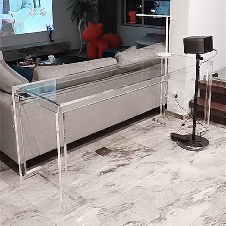 Acrylic Contemporary Rectangular Dining Table Clear Glass Table for Dining Room Clearhalo ' dining_table' 'Dining Tables & Seating' 'Dining Tables' 'furn' 'furn_dining_table' 'Furniture' 'furniture_dining_table' 'Kitchen & Dining Furniture' 'kitchen&dining_furn' 'kitchen' 'kitchen_dining_table' 1200x1200_f2a62882-cf58-47b0-b4f9-9b42bea193ea