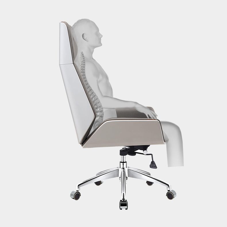 Chrome Metal Frame Modern Desk Chair with High Back Armless Executive Office Chair Clearhalo 'furn' 'furn_office_chair' 'Furniture' 'furniture_office_chair' 'Office Chairs' 'Office Furniture' 'office_chair' 1200x1200_f2ad36f8-872c-4b2b-9dd7-25eed3d7fe10