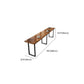 Industrial Bar Table Solid Wood Rectangle Pub Table in Brown