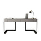 Contemporary Rectangular Writing Desk Stone Office Desk in Gray with 2 Drawers