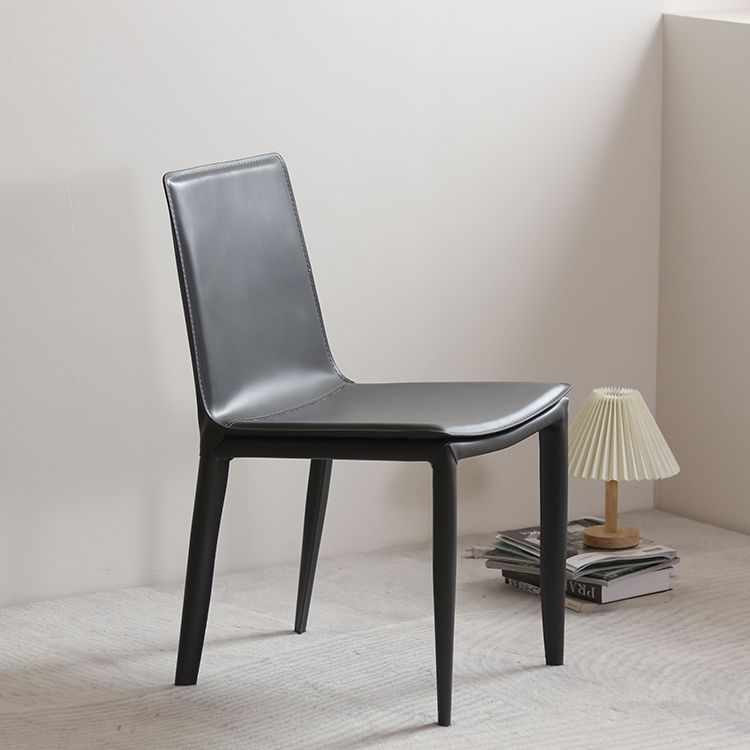 Modern Design Armless Solid Back Chair Leather Dining Chairs for Home Use Clearhalo 'Dining Chairs' 'Dining Tables & Seating' 'dining_chair' 'furn' 'furn_dining_chair' 'Furniture' 'furniture_dining_chair' 'Kitchen & Dining Furniture' 1200x1200_f2b060ec-e047-4808-9d74-39dcb76f5cb5