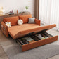 Modern Orange Seating Convertible Sofa Bed with Pillows for Apartment