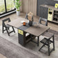 Mid-Century Modern Dining Table Rectangle Drop-Leaf 59" Dining Table(only table) Clearhalo ' dining_table' 'Dining Tables & Seating' 'Dining Tables' 'furn' 'furn_dining_table' 'Furniture' 'furniture_dining_table' 'Kitchen & Dining Furniture' 'kitchen&dining_furn' 'kitchen' 'kitchen_dining_table' 1200x1200_f2b1c444-c11c-425f-ab4c-afdb3a49e343