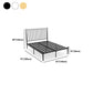 Metal Glam Slat Bed Solid Color Bed Frame with Spindle Headboard