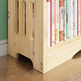 Open Back Standard Bookshelf Wooden Contemporary Bookcase with Shelves