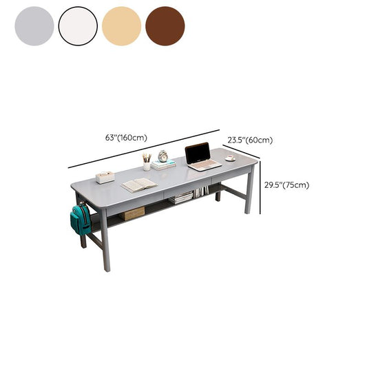 Modern 3 Drawers Writing Desk Rectangle 23.62" Wide Office Desk with 1 Shelf Clearhalo 'furn' 'furn_office_desk' 'Furniture' 'Office Desks' 'Office Furniture' 'office_desk' 1200x1200_f2b53d3e-39b9-4e4d-b869-7864bbc93b90
