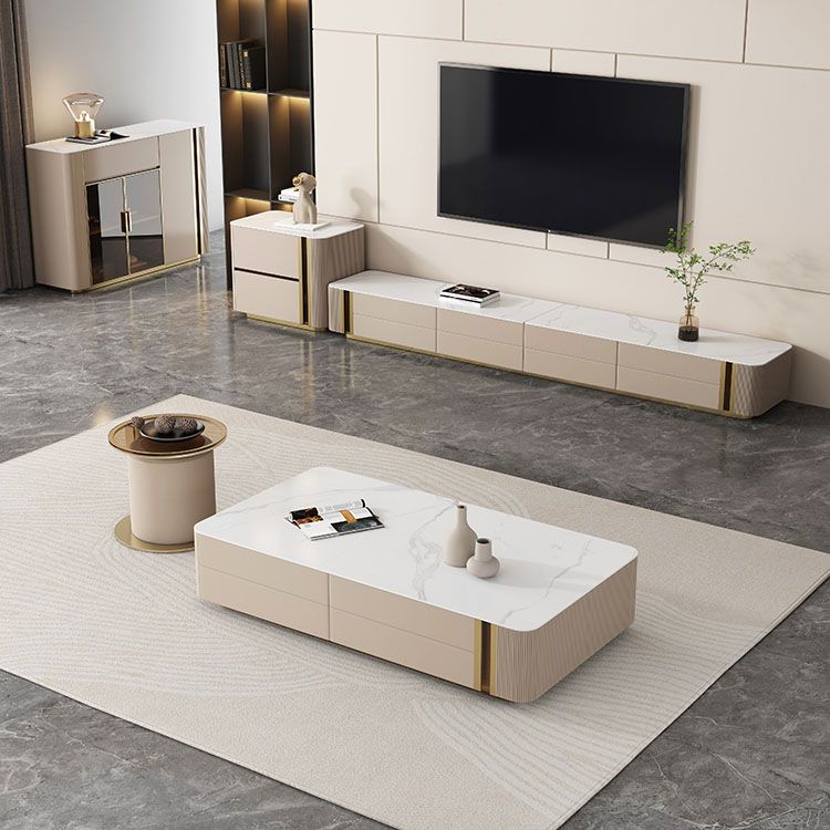 Contemporary Media Console Stone TV Media Stand with 4 Drawers Clearhalo 'furn' 'furn_tv_stands_entertainment_centers' 'Furniture' 'Living Room Furniture' 'TV Stands & Entertainment Centers' 'TV Stands & Media Storage Furniture' 'tv_stands_entertainment_centers' 1200x1200_f2b57985-1c15-48d8-8cd7-f26d33428f5d