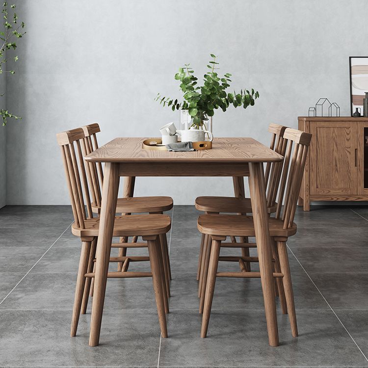 Modern Brown Dining Table Rectangle Solid Wood Dining Table with 4 Legs Clearhalo ' dining_table' 'Dining Tables & Seating' 'Dining Tables' 'furn' 'furn_dining_table' 'Furniture' 'furniture_dining_table' 'Kitchen & Dining Furniture' 'kitchen&dining_furn' 'kitchen' 'kitchen_dining_table' 1200x1200_f2b9cf44-a9d7-4dca-92bf-ec8cb0ab2e3d