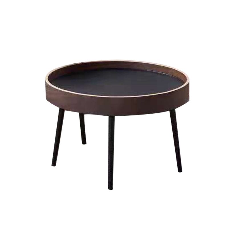 4 Legs Round Tray Top Coffee Table Contemporary Wood Coffee Table Clearhalo 'Coffee & Accent Tables' 'Coffee Tables' 'coffee_tables' 'furn' 'furn_coffee_tables' 'Furniture' 'Living Room Furniture' 1200x1200_f2ba46fc-143f-4dc5-888e-7eb4f71718f3