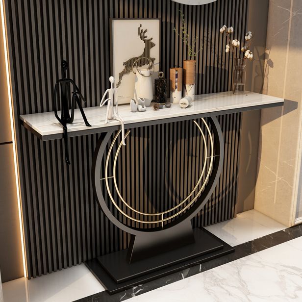 Tavolo da console in pietra moderna Tavolo da rettangolo con scaffale per Hall