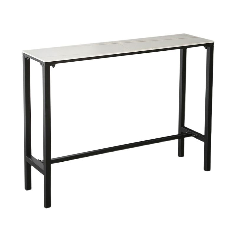 Industrial Stone Indoor Pub Bar Table Iron Trestle Pedestal Bar Dining Table Clearhalo 'Bar Furniture' 'Bar Tables' 'bar_tables' 'furn' 'furn_bar_tables' 'Furniture' 'furniture_bar_tables' 'Kitchen & Dining Furniture' 1200x1200_f2bb19f6-a982-42fc-a3f6-70f5216c164f