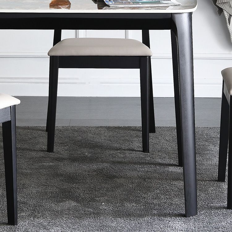 Modern Glossy Blue Dining Table Set 1/2/5/7 Pieces Dinette Set with Wooden Chairs