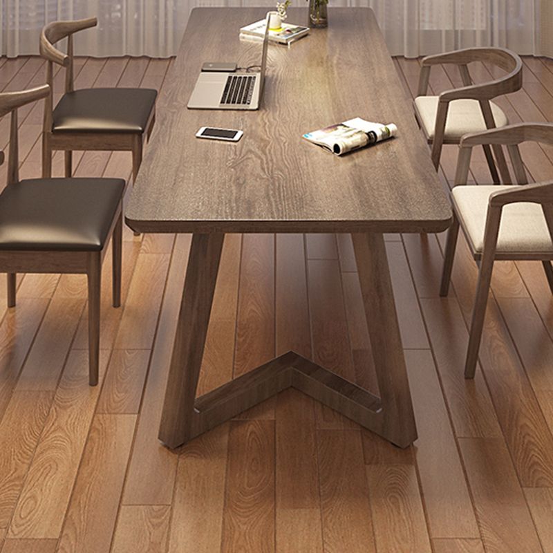 Modern Wood Writing Desk 29.53 "Desk de oficina rectangular de alto con base de trineo