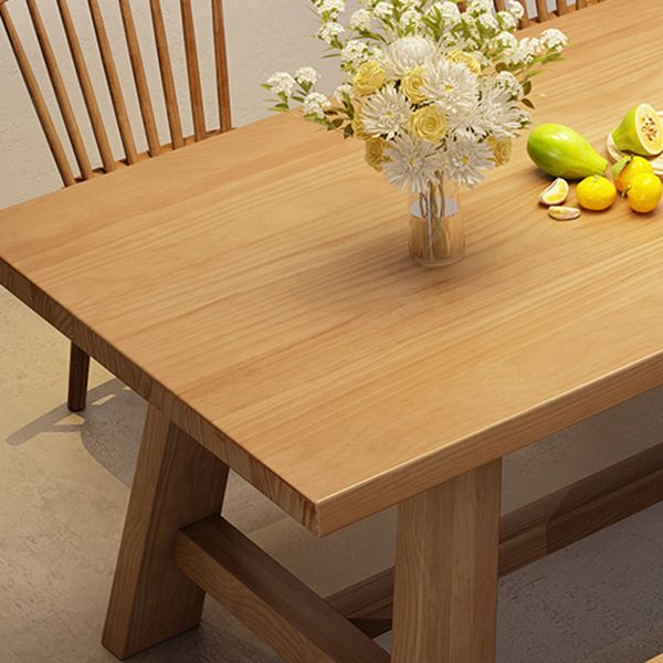 Industrial Style Dinette Table Rectangle Solid Wood Dinner Table in Brown Clearhalo 'Dining Tables & Seating' 'Dining Tables' 'dining_table' 'furn' 'furn_dining_table' 'Furniture' 'Kitchen & Dining Furniture' 1200x1200_f2bc4505-8afa-4a06-a3c5-c1badf7c7a0d