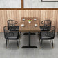 Solid Wood Dining Table Industrial Square Dining Table with Metal Base Clearhalo 'Dining Tables & Seating' 'Dining Tables' 'dining_table' 'furn' 'furn_dining_table' 'Furniture' 'furniture_dining_table' 'Kitchen & Dining Furniture' 'kitchen' 'kitchen_dining_table' 1200x1200_f2bc93ce-f2ed-4b07-9f3d-95779c410ee4