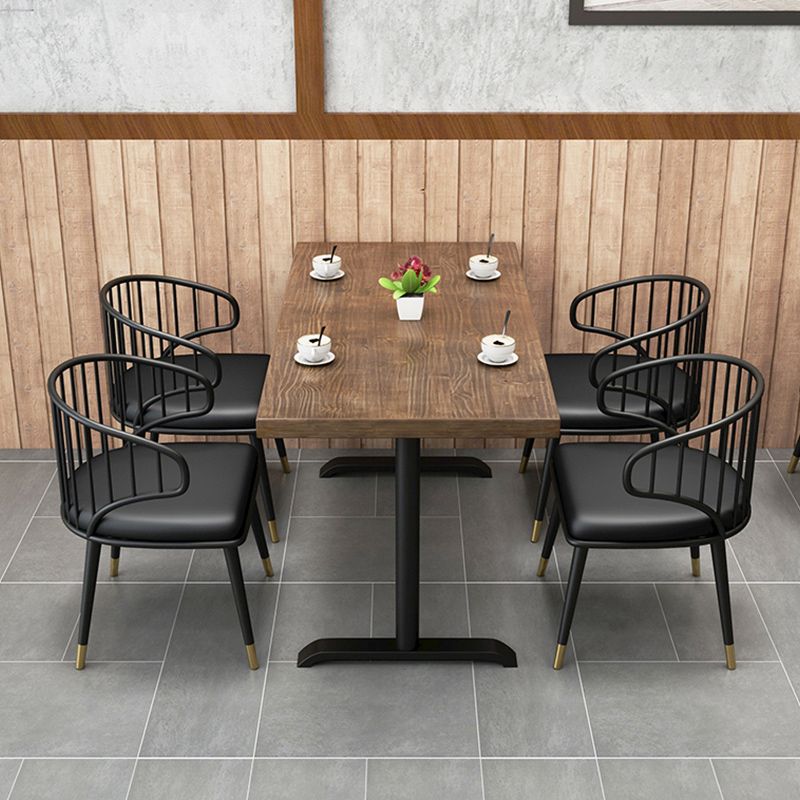 Solid Wood Dining Table Industrial Square Dining Table with Metal Base Clearhalo 'Dining Tables & Seating' 'Dining Tables' 'dining_table' 'furn' 'furn_dining_table' 'Furniture' 'furniture_dining_table' 'Kitchen & Dining Furniture' 'kitchen' 'kitchen_dining_table' 1200x1200_f2bc93ce-f2ed-4b07-9f3d-95779c410ee4