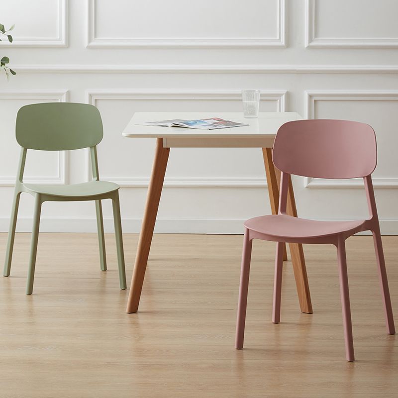 Scandinavian Armless Dining Chairs Plastic Open Back Dining Side Chair (Set of 4) Clearhalo ' kitchen&dining_furn' 'Dining Chairs' 'Dining Tables & Seating' 'dining_chair' 'furn' 'furn_dining_chair' 'Furniture' 'furniture_dining_chair' 'Kitchen & Dining Furniture' 'kitchen' 1200x1200_f2bd0373-a05b-47f0-b6dc-341d7c0c083e