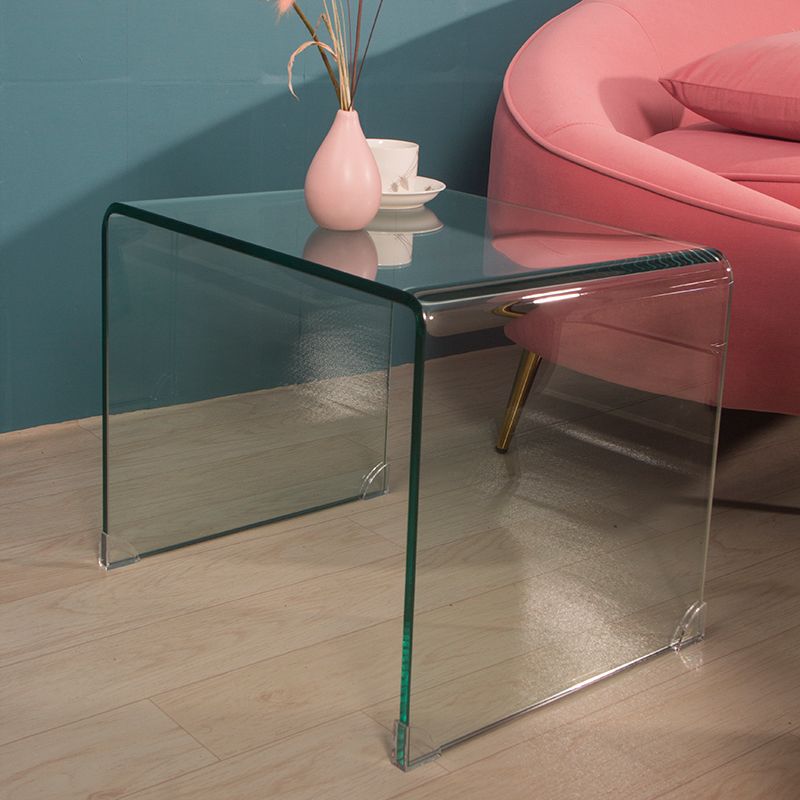 Contemporary Transparent Side Table Novelty Small Glass End Table for Home Clearhalo 'Coffee & Accent Tables' 'End & Side Tables' 'end_side_table' 'end_side_tables' 'furn' 'furn_end_side_tables' 'Furniture' 'furniture_end_side_table' 'Living Room Furniture' 1200x1200_f2c04fcb-8f3e-44eb-852b-355d6d1182b7