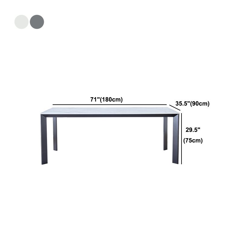 Rectangle Stone Dining Table Contemporary Metal 4 Legs Dining Table Clearhalo 'Dining Tables & Seating' 'Dining Tables' 'dining_table' 'furn' 'furn_dining_table' 'Furniture' 'Kitchen & Dining Furniture' 1200x1200_f2c247a1-20d2-4b0d-98bb-f70a2f4f5dfd