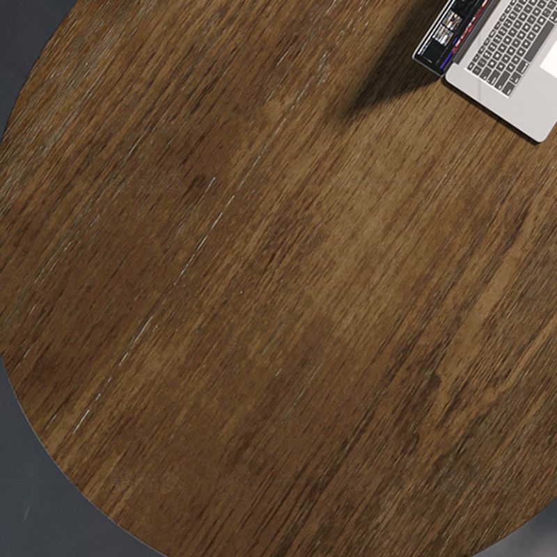 Escritorio de escritura industrial de 29.25 pulgadas H escritorio de oficina ovalada de madera maciza