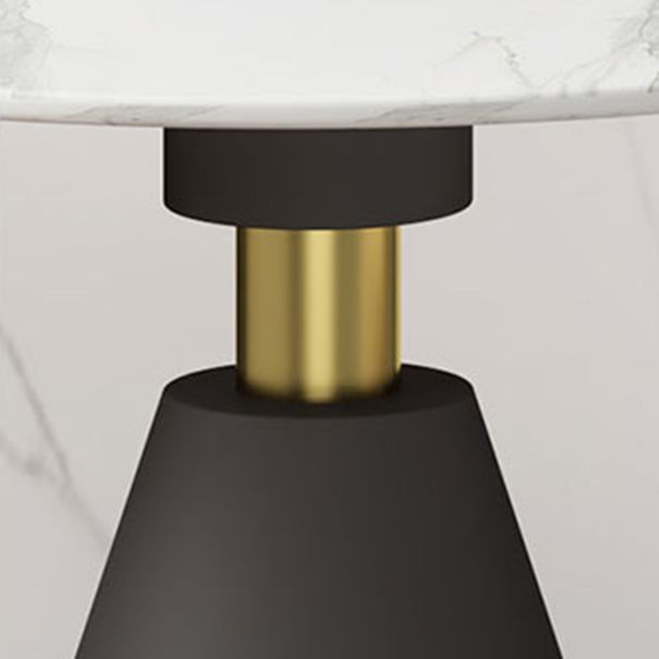 Glam Round Dinette Set 1/2/4/5 Pieces Black Dining Table Set with White Sintered Stone Top Clearhalo 'Dining Room Sets' 'Dining Tables & Seating' 'dining_room_set' 'furn' 'furn_dining_room_set' 'Furniture' 'furniture_dining_room_set' 'Kitchen & Dining Furniture' 1200x1200_f2c49a4a-5238-4b82-988b-c44b78152b3d