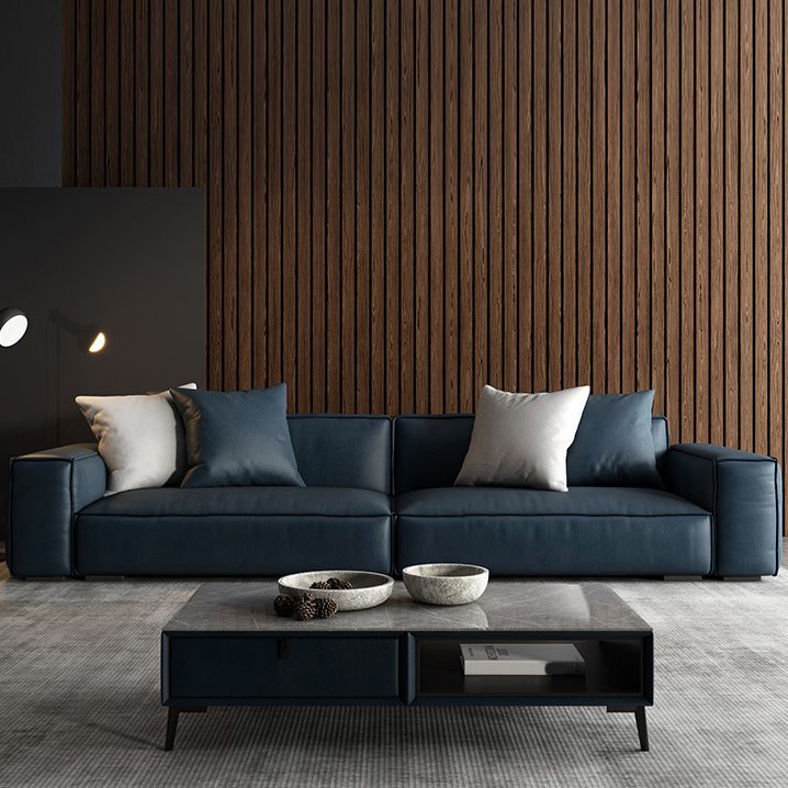 現代の静止フェイクレザーリビングルーム座席四角いアームクッションソファ