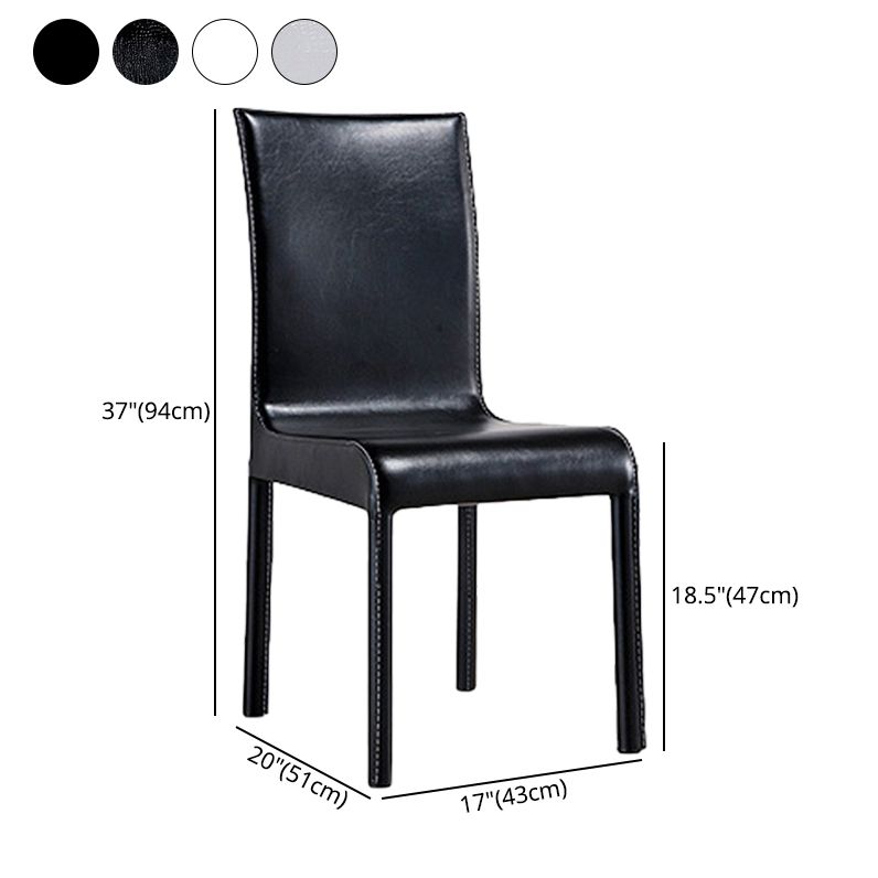 Contemporary Restaurant Leather Side Chair Solid Back Dining Chair (Set of 2) Clearhalo ' kitchen&dining_furn' 'Dining Chairs' 'Dining Tables & Seating' 'dining_chair' 'furn' 'furn_dining_chair' 'Furniture' 'furniture_dining_chair' 'Kitchen & Dining Furniture' 'kitchen' 1200x1200_f2c5c8ef-9649-46f3-aaca-3009fe689fa0