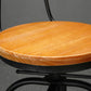 Solid Wood Dining Stool Industrial Adjustable Height Bar Stool with Footrest