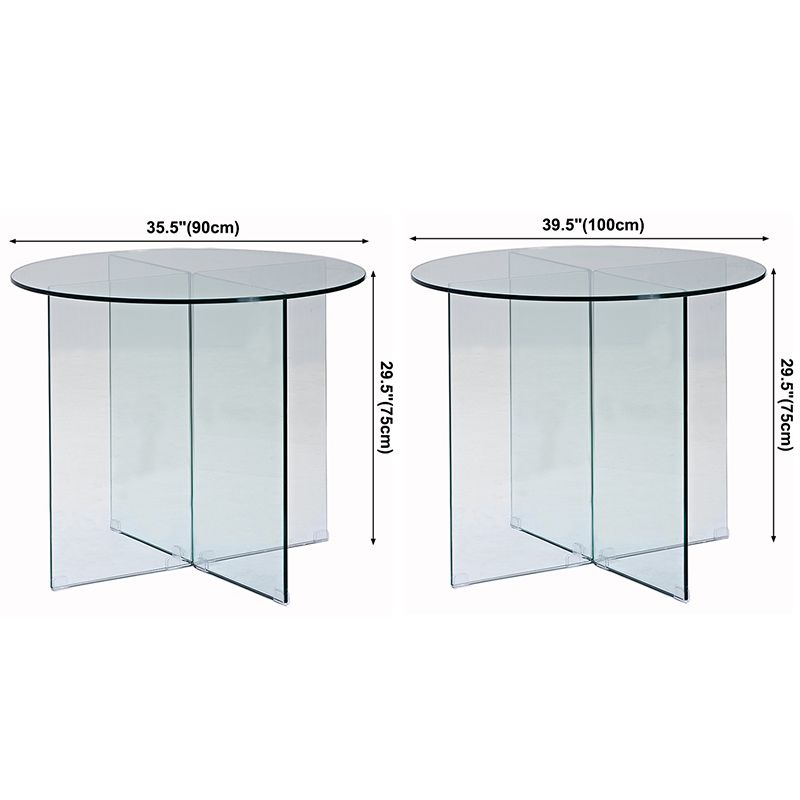 Contemporary Round Dining Room Table Tempered Glass Table with Pedestal Base Clearhalo ' dining_table' 'Dining Tables & Seating' 'Dining Tables' 'furn' 'furn_dining_table' 'Furniture' 'furniture_dining_table' 'Kitchen & Dining Furniture' 'kitchen&dining_furn' 'kitchen' 'kitchen_dining_table' 1200x1200_f2c883cb-719c-46fd-b4c8-f32b4a1bb6aa