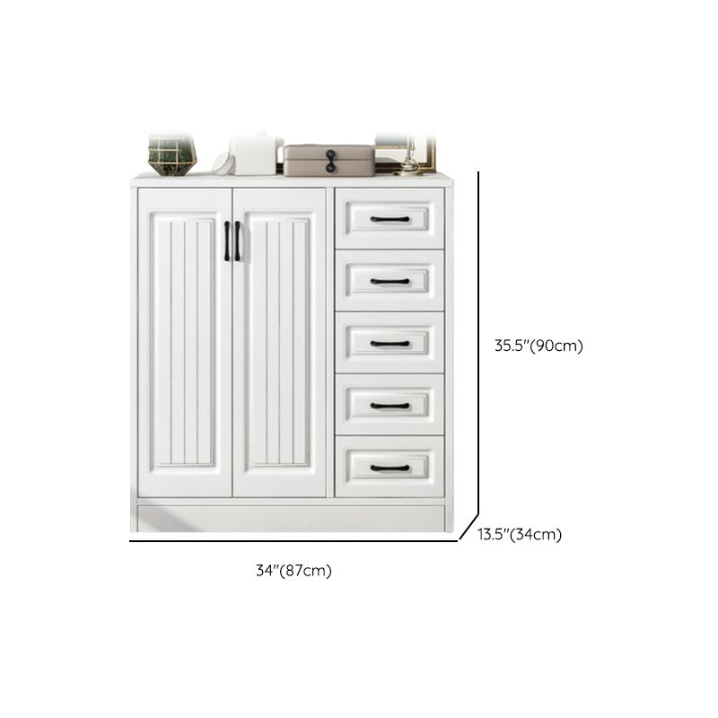 White Standard Cabinet Solid Wood Storage Cabinet with Drawer Clearhalo 'Cabinets & Chests' 'cabinets_chests' 'furn' 'furn_cabinets_chests' 'Furniture' 'Living Room Furniture' 1200x1200_f2c8a049-cad1-40c6-9786-424907e1571b
