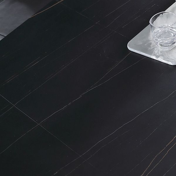 Stone Top Dining Table Modern Rectangle Table with Metal Base in Black Clearhalo 'Dining Tables & Seating' 'Dining Tables' 'dining_table' 'furn' 'furn_dining_table' 'Furniture' 'furniture_dining_table' 'Kitchen & Dining Furniture' 1200x1200_f2ca0f98-c4ac-40fb-9075-82e1f0f25bda