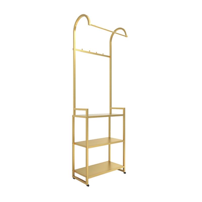 Luxurious Metallic Coat Hanger Free Standing Multicapa Estantes de diseño de la reverencia