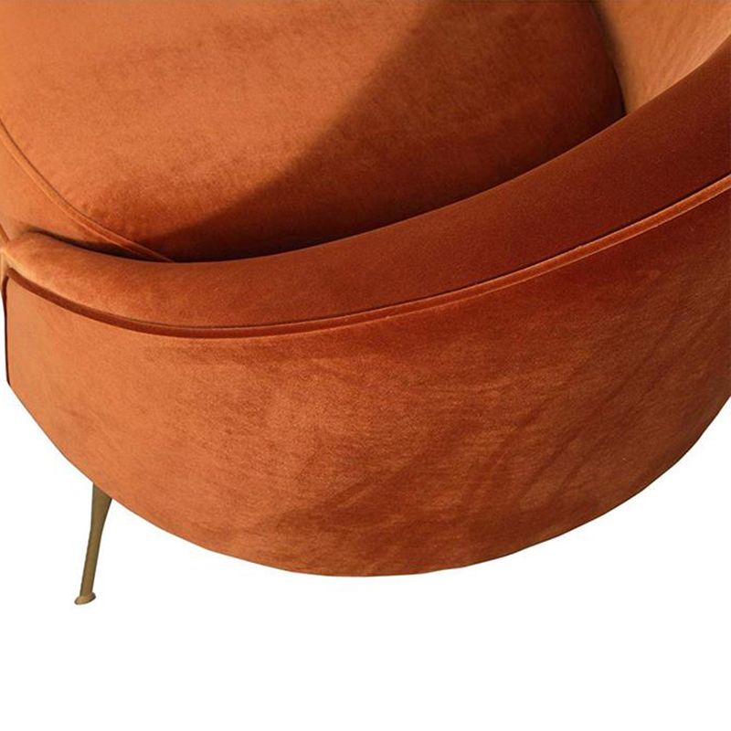 Glam with Arms Orange Chaise Round Arms for Bedroom Living Room