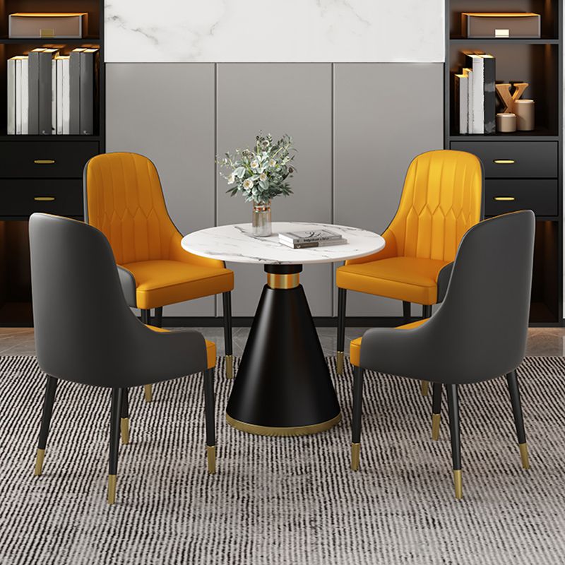 Metal Modern Round Dining Table Sintered Stone Table for Dining Room and Kitchen Clearhalo 'Dining Tables & Seating' 'Dining Tables' 'dining_table' 'furn' 'furn_dining_table' 'Furniture' 'furniture_dining_table' 'Kitchen & Dining Furniture' 1200x1200_f2cc999d-e830-4498-897f-1c0aec30e49c