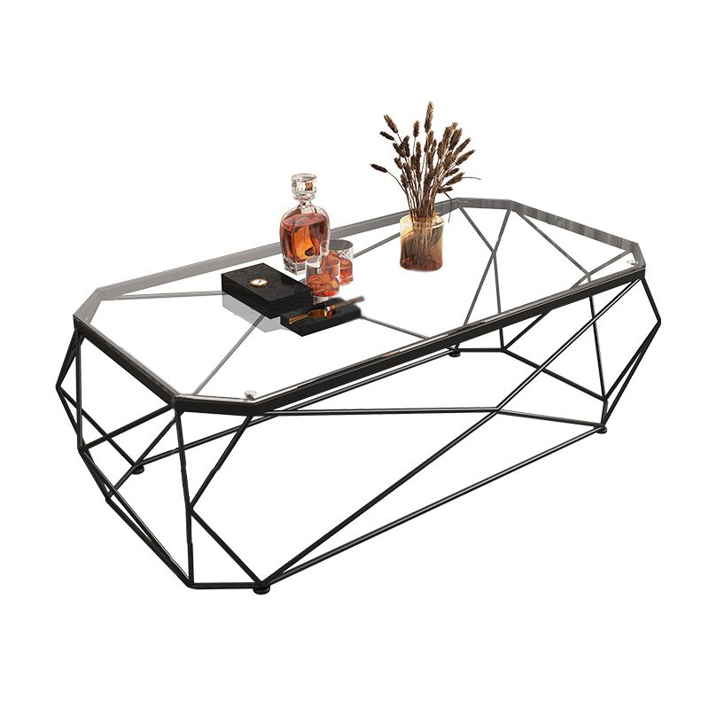 Tavolino moderno in telaio rettangolare in vetro tavolo da cocktail da caffè per soggiorno