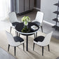 Glass Dining Room Table for 2 Person Round Tabletop with Storage Clearhalo 'Dining Tables & Seating' 'Dining Tables' 'dining_table' 'furn' 'furn_dining_table' 'Furniture' 'Kitchen & Dining Furniture' 1200x1200_f2cd02fe-9119-4abd-9038-a179cbe3bdbf