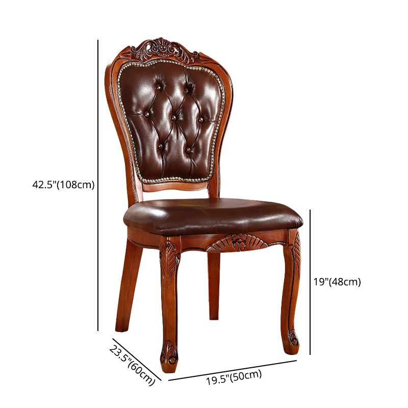 Wood Victorian Style Dining Chair Open Back Dining Side Chair for Home Clearhalo ' kitchen&dining_furn' 'Dining Chairs' 'Dining Tables & Seating' 'dining_chair' 'furn' 'furn_dining_chair' 'Furniture' 'furniture_dining_chair' 'Kitchen & Dining Furniture' 'kitchen' 1200x1200_f2ce1cc7-0dea-4ed5-9f2c-47e15e4d9a52