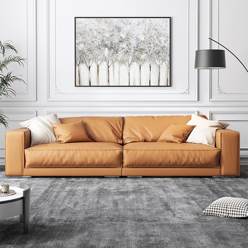 Glam Style Sectional Latex Upholstery Filled Faux Leather White/grey/black/orange Sofa Clearhalo 'furn' 'furn_sectionals' 'Furniture' 'furniture_sectionals' 'Living Room Furniture' 'Sectionals' 1200x1200_f2ce39d5-eec2-4c38-9dbb-ee3fbfe52944