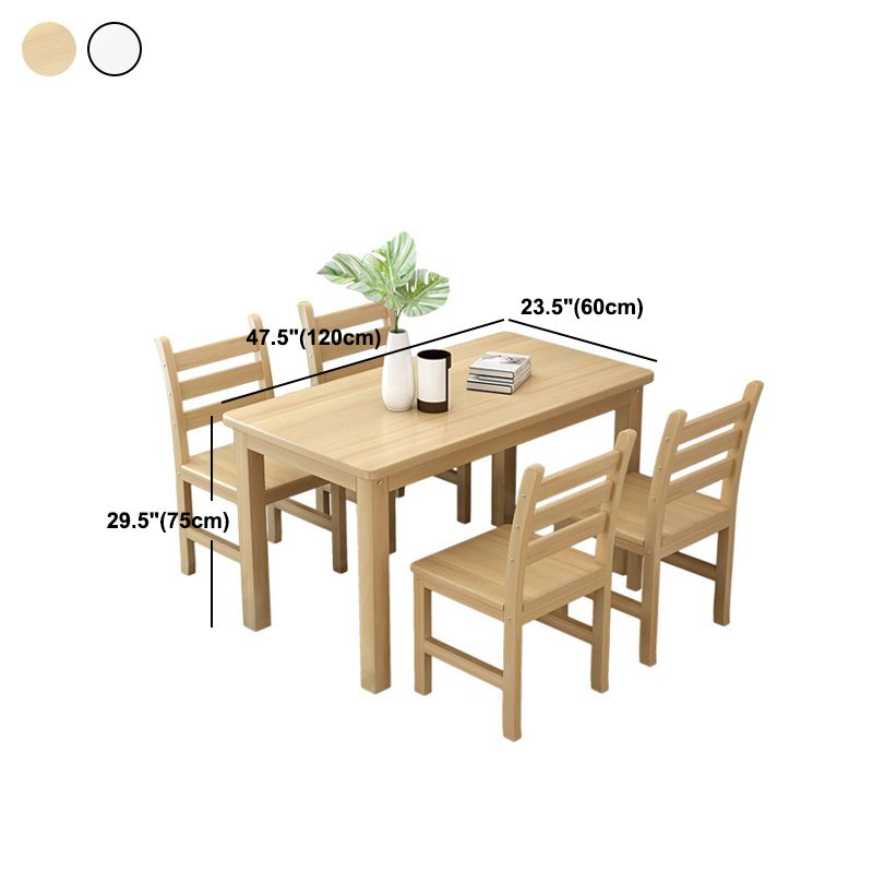 Rectangular Solid Wood Dining Table Modern White-natural Furniture with 4 Legs for Indoor Clearhalo 'Dining Tables & Seating' 'Dining Tables' 'dining_table' 'furn' 'furn_dining_table' 'Furniture' 'Kitchen & Dining Furniture' 1200x1200_f2cf045a-91c1-4991-9423-71389b64bb1e