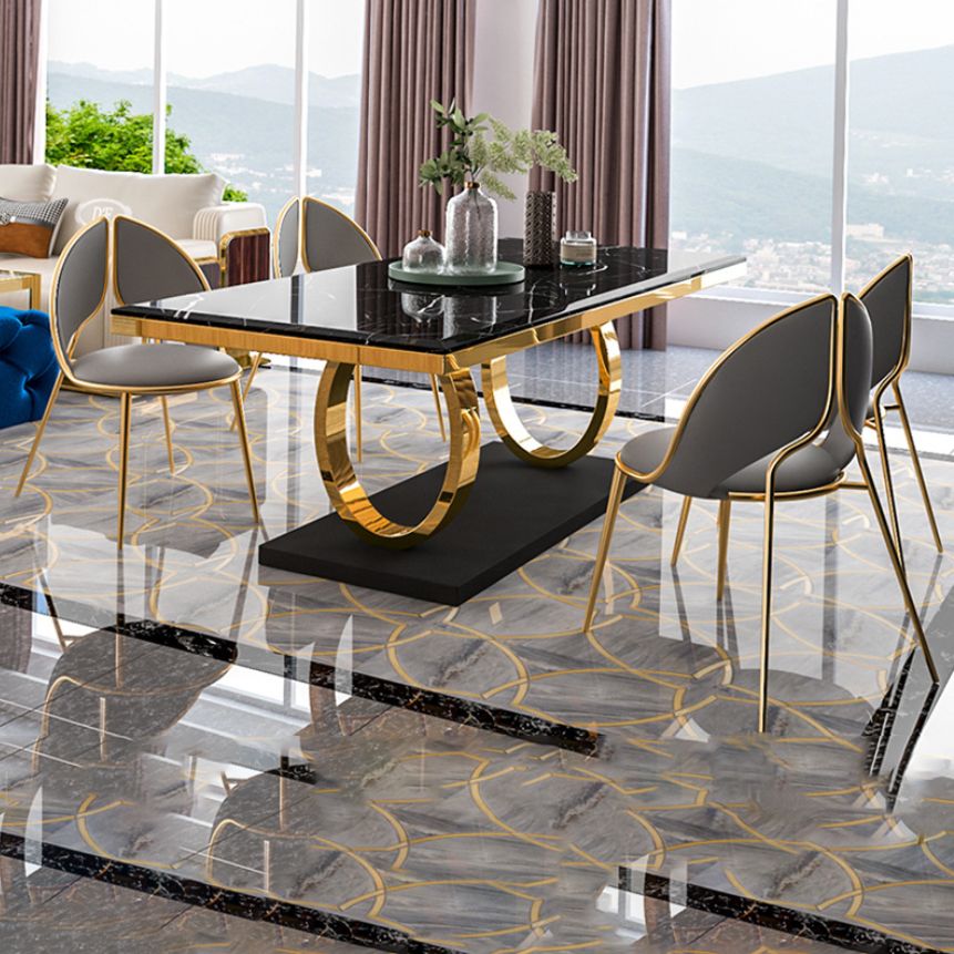 Traditional Luxury Rectangle Dining Table Stainless Steel Table for Dining Room Clearhalo ' dining_table' 'Dining Tables & Seating' 'Dining Tables' 'furn' 'furn_dining_table' 'Furniture' 'furniture_dining_table' 'Kitchen & Dining Furniture' 'kitchen&dining_furn' 'kitchen' 'kitchen_dining_table' 1200x1200_f2d0102d-645c-4bbc-bb27-53f1ec478954