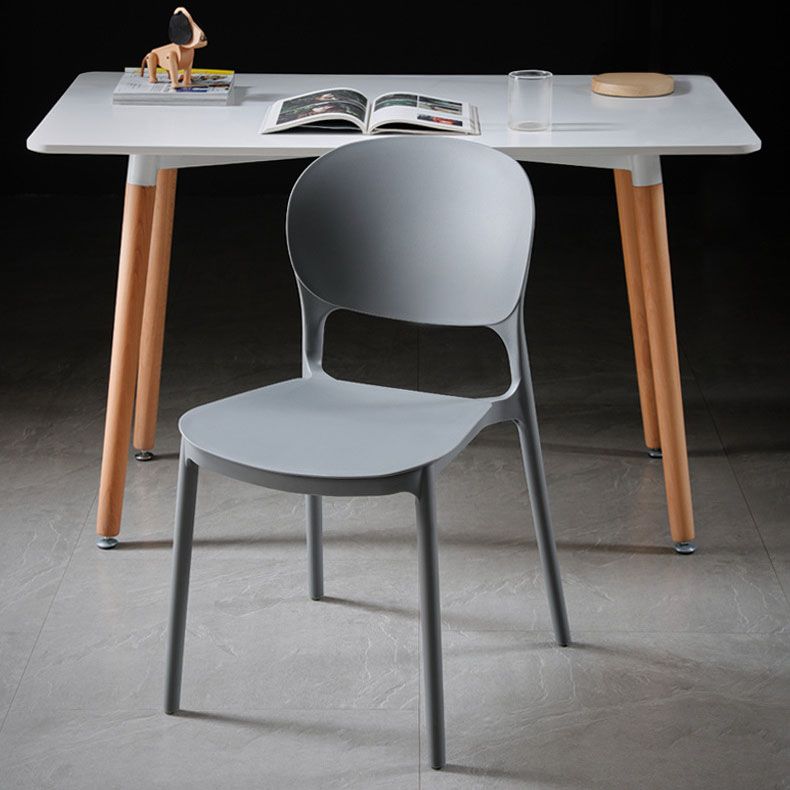 Scandinavian Plastic Conference Room Side Chair Matte Finish Open Back Dining Chair Clearhalo ' kitchen&dining_furn' 'Dining Chairs' 'Dining Tables & Seating' 'dining_chair' 'furn' 'furn_dining_chair' 'Furniture' 'furniture_dining_chair' 'Kitchen & Dining Furniture' 'kitchen' 1200x1200_f2d3042e-137f-4478-a643-2708a6b98d84