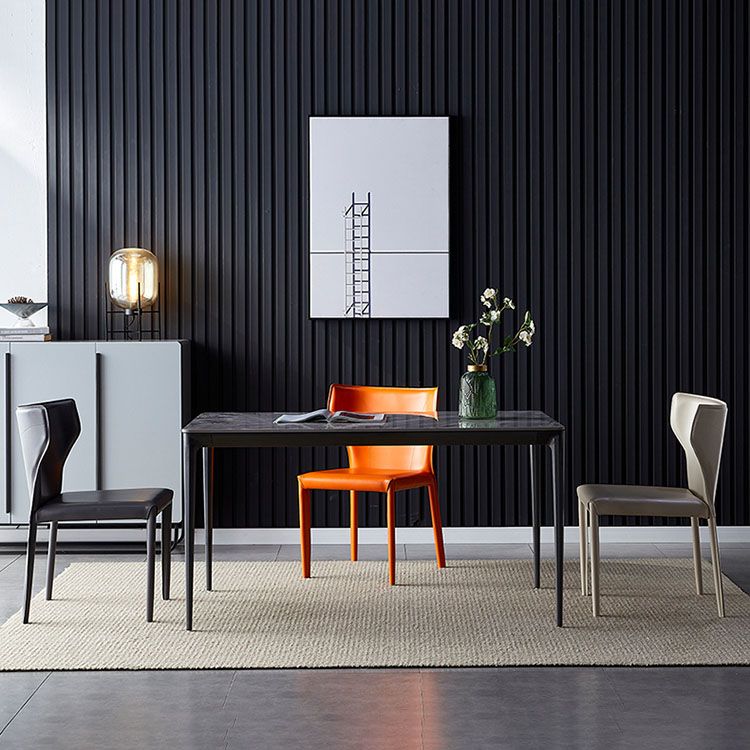 Contemporary Design Wingback Armless Dining Chair Leather Dining Chair Clearhalo 'Dining Chairs' 'Dining Tables & Seating' 'dining_chair' 'furn' 'furn_dining_chair' 'Furniture' 'furniture_dining_chair' 'Kitchen & Dining Furniture' 1200x1200_f2d3598c-0c16-4ded-a0c9-1e0066f1b961