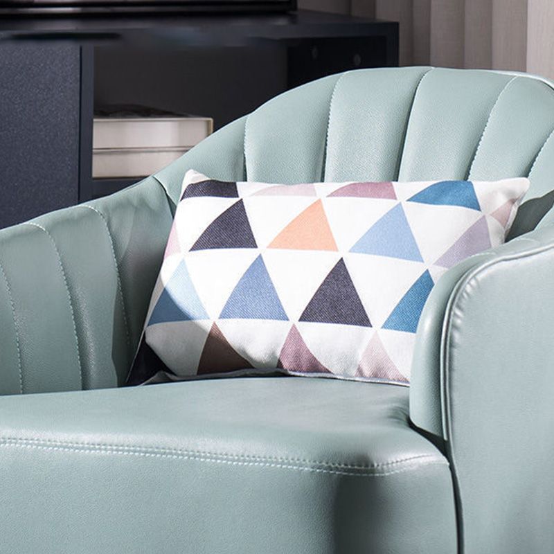 Faux Leather 24.8"Wide Sloped Arms Solid Color Barrel Chair with Basic Four Legs Clearhalo 'Accent Chairs' 'accent_chairs' 'Chairs & Seating' 'furn' 'furn_accent_chairs' 'Furniture' 'furniture_accent_chairs' 'Living Room Furniture' 1200x1200_f2d437a4-727d-43f3-9853-c6ca0553ed3e