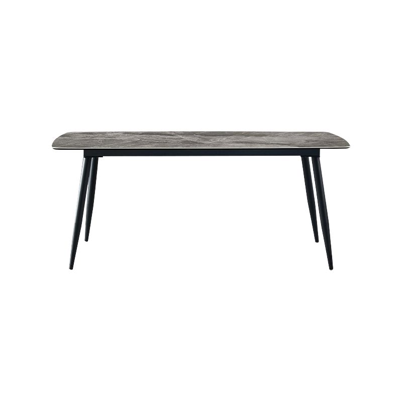Metal Industrial Rectangle Dining Table Grey Sintered Stone Table with 4 Legs Clearhalo ' dining_table' 'Dining Tables & Seating' 'Dining Tables' 'furn' 'furn_dining_table' 'Furniture' 'furniture_dining_table' 'Kitchen & Dining Furniture' 'kitchen&dining_furn' 'kitchen' 'kitchen_dining_table' 1200x1200_f2d44d57-f9df-489f-90c5-e02a9211af3f