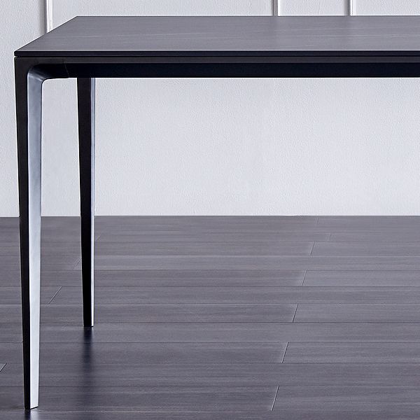 Stone Top Dining Table Rectangle Contemporary Table with 4 Legs in Black Clearhalo 'Dining Tables & Seating' 'Dining Tables' 'dining_table' 'furn' 'furn_dining_table' 'Furniture' 'furniture_dining_table' 'Kitchen & Dining Furniture' 'kitchen' 'kitchen_dining_table' 1200x1200_f2d4a340-c180-42ee-91b3-dc217757d714