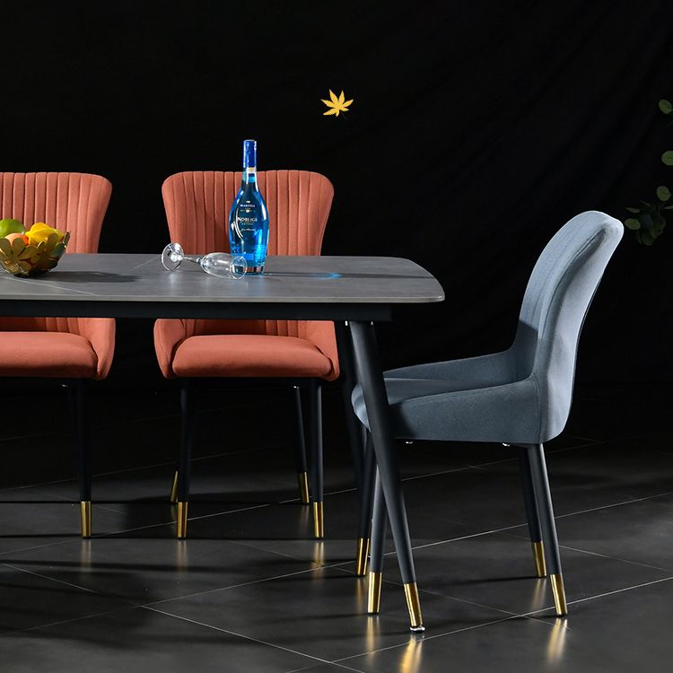 Contemporary Metal Dining Room Chairs Upholstered Side Arm Chairs for Home Use Clearhalo ' kitchen&dining_furn' 'Dining Chairs' 'Dining Tables & Seating' 'dining_chair' 'furn' 'furn_dining_chair' 'Furniture' 'furniture_dining_chair' 'Kitchen & Dining Furniture' 'kitchen' 1200x1200_f2d78e0c-c397-4d71-ba51-970e481777d0