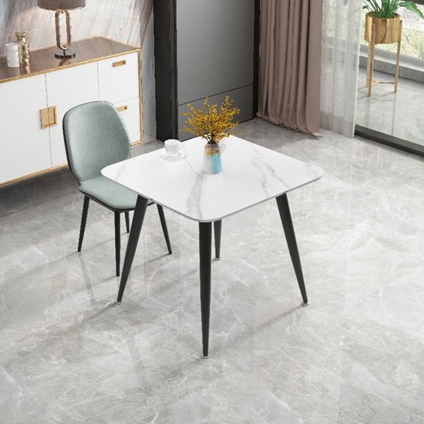 Square Sintered Stone White Dining Table Industrial 4 Legs Table for Dining Room Clearhalo ' dining_table' 'Dining Tables & Seating' 'Dining Tables' 'furn' 'furn_dining_table' 'Furniture' 'furniture_dining_table' 'Kitchen & Dining Furniture' 'kitchen&dining_furn' 'kitchen' 'kitchen_dining_table' 1200x1200_f2d7de44-94e1-4eea-a53d-99a6905ce5b1